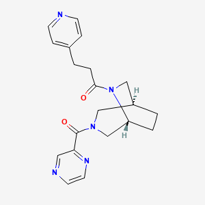 molecular formula C20H23N5O2 B5580362 (1S*,5R*)-3-(2-pyrazinylcarbonyl)-6-[3-(4-pyridinyl)propanoyl]-3,6-diazabicyclo[3.2.2]nonane 