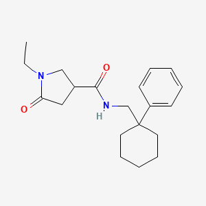 molecular formula C20H28N2O2 B5580374 1-ethyl-5-oxo-N-[(1-phenylcyclohexyl)methyl]-3-pyrrolidinecarboxamide 