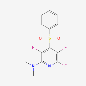 molecular formula C13H11F3N2O2S B5580423 3,5,6-trifluoro-N,N-dimethyl-4-(phenylsulfonyl)pyridin-2-amine 