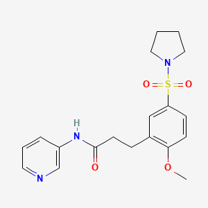 molecular formula C19H23N3O4S B5580441 3-[2-methoxy-5-(1-pyrrolidinylsulfonyl)phenyl]-N-3-pyridinylpropanamide 