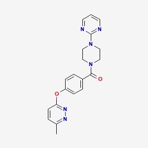 molecular formula C20H20N6O2 B5580463 3-甲基-6-(4-{[4-(2-嘧啶基)-1-哌嗪基]羰基}苯氧基)吡啶二氮嗪 