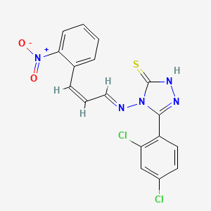 5-(2,4-dichlorophenyl)-4-{[3-(2-nitrophenyl)-2-propen-1-ylidene]amino}-4H-1,2,4-triazole-3-thiol