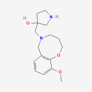 3-[(10-methoxy-3,4-dihydro-2H-1,5-benzoxazocin-5(6H)-yl)methyl]-3-pyrrolidinol dihydrochloride