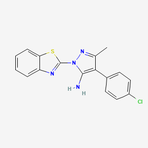 molecular formula C17H13ClN4S B5580494 1-(1,3-benzothiazol-2-yl)-4-(4-chlorophenyl)-3-methyl-1H-pyrazol-5-amine 