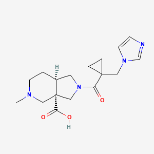 molecular formula C17H24N4O3 B5580513 （3aS*,7aR*）-2-{[1-(1H-咪唑-1-甲基)环丙基]羰基}-5-甲基八氢-3aH-吡咯并[3,4-c]吡啶-3a-羧酸 