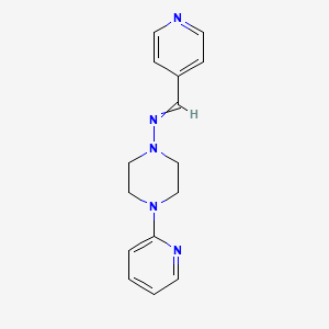 molecular formula C15H17N5 B5580535 4-(2-吡啶基)-N-(4-吡啶亚甲基)-1-哌嗪胺 