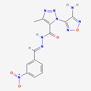 molecular formula C13H11N9O4 B5580546 1-(4-amino-1,2,5-oxadiazol-3-yl)-4-methyl-N'-(3-nitrobenzylidene)-1H-1,2,3-triazole-5-carbohydrazide 