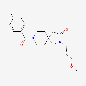 molecular formula C20H27FN2O3 B5580568 8-(4-fluoro-2-methylbenzoyl)-2-(3-methoxypropyl)-2,8-diazaspiro[4.5]decan-3-one 