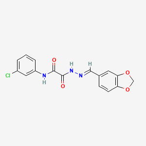 2-[2-(1,3-benzodioxol-5-ylmethylene)hydrazino]-N-(3-chlorophenyl)-2-oxoacetamide