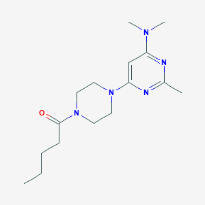 molecular formula C16H27N5O B5580585 N,N,2-trimethyl-6-(4-pentanoyl-1-piperazinyl)-4-pyrimidinamine 