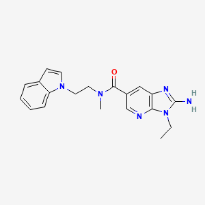 molecular formula C20H22N6O B5580594 2-amino-3-ethyl-N-[2-(1H-indol-1-yl)ethyl]-N-methyl-3H-imidazo[4,5-b]pyridine-6-carboxamide 