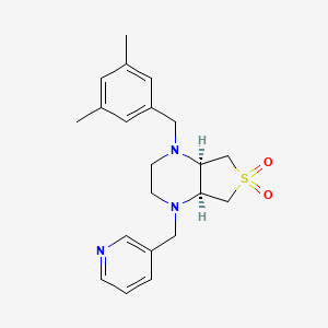 molecular formula C21H27N3O2S B5580611 (4aS*,7aR*)-1-(3,5-dimethylbenzyl)-4-(3-pyridinylmethyl)octahydrothieno[3,4-b]pyrazine 6,6-dioxide 