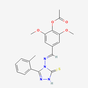 4-({[3-mercapto-5-(2-methylphenyl)-4H-1,2,4-triazol-4-yl]imino}methyl)-2,6-dimethoxyphenyl acetate