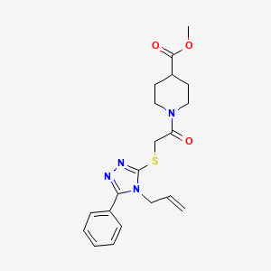 molecular formula C20H24N4O3S B5580623 methyl 1-{[(4-allyl-5-phenyl-4H-1,2,4-triazol-3-yl)thio]acetyl}-4-piperidinecarboxylate 