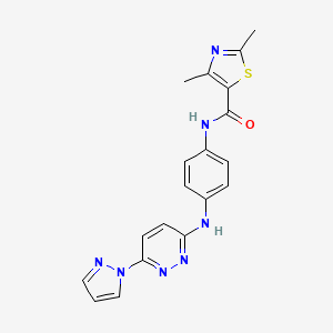 2,4-dimethyl-N-(4-{[6-(1H-pyrazol-1-yl)-3-pyridazinyl]amino}phenyl)-1,3-thiazole-5-carboxamide