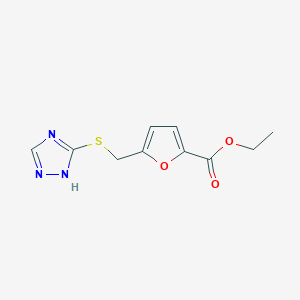 molecular formula C10H11N3O3S B5580651 5-[(4H-1,2,4-三唑-3-基硫代)甲基]-2-呋喃酸乙酯 