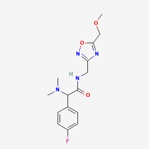 2-(dimethylamino)-2-(4-fluorophenyl)-N-{[5-(methoxymethyl)-1,2,4-oxadiazol-3-yl]methyl}acetamide