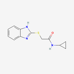 molecular formula C12H13N3OS B5580695 2-(1H-苯并咪唑-2-基硫代)-N-环丙基乙酰胺 