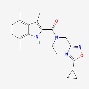 N-[(5-cyclopropyl-1,2,4-oxadiazol-3-yl)methyl]-N-ethyl-3,4,7-trimethyl-1H-indole-2-carboxamide