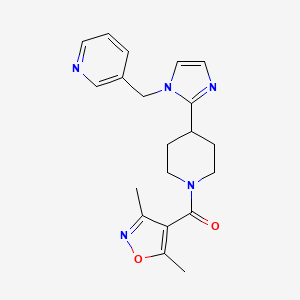 molecular formula C20H23N5O2 B5580703 3-[(2-{1-[(3,5-dimethyl-4-isoxazolyl)carbonyl]-4-piperidinyl}-1H-imidazol-1-yl)methyl]pyridine 