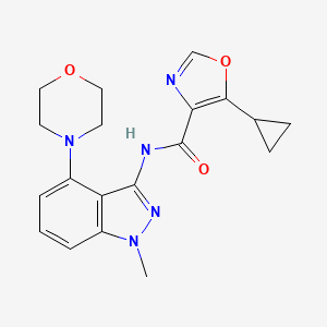 molecular formula C19H21N5O3 B5580726 5-环丙基-N-(1-甲基-4-吗啉-4-基-1H-吲唑-3-基)-1,3-恶唑-4-甲酰胺 