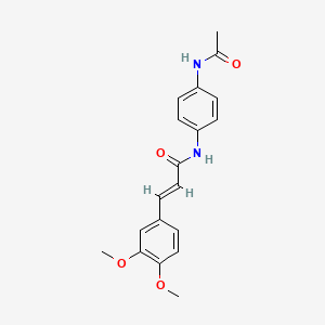 molecular formula C19H20N2O4 B5580733 N-[4-(乙酰氨基)苯基]-3-(3,4-二甲氧基苯基)丙烯酰胺 