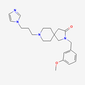 molecular formula C22H30N4O2 B5580760 8-[3-(1H-咪唑-1-基)丙基]-2-(3-甲氧基苄基)-2,8-二氮杂螺[4.5]癸烷-3-酮 