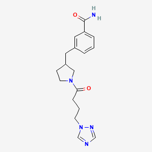 3-({1-[4-(1H-1,2,4-triazol-1-yl)butanoyl]pyrrolidin-3-yl}methyl)benzamide