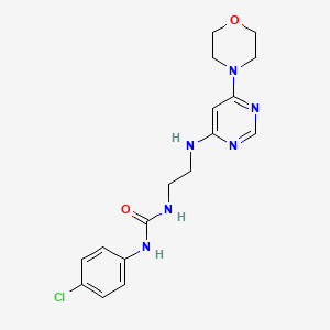 molecular formula C17H21ClN6O2 B5580805 N-(4-氯苯基)-N'-(2-{[6-(4-吗啉基)-4-嘧啶基]氨基}乙基)脲 