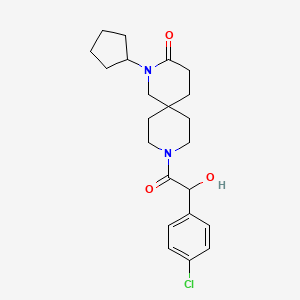 molecular formula C22H29ClN2O3 B5580808 9-[(4-氯苯基)(羟基)乙酰]-2-环戊基-2,9-二氮杂螺[5.5]十一烷-3-酮 