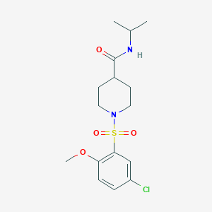 molecular formula C16H23ClN2O4S B5580822 1-[(5-chloro-2-methoxyphenyl)sulfonyl]-N-isopropyl-4-piperidinecarboxamide 