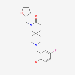 molecular formula C22H31FN2O3 B5580849 9-(5-氟-2-甲氧基苄基)-2-(四氢呋喃-2-基甲基)-2,9-二氮杂螺[5.5]十一烷-3-酮 