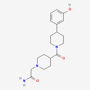 molecular formula C19H27N3O3 B5580872 2-(4-{[4-(3-hydroxyphenyl)-1-piperidinyl]carbonyl}-1-piperidinyl)acetamide 