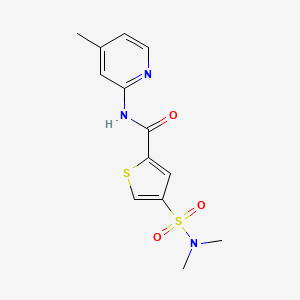 molecular formula C13H15N3O3S2 B5580895 4-[(dimethylamino)sulfonyl]-N-(4-methyl-2-pyridinyl)-2-thiophenecarboxamide 