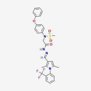 N-{2-[2-({2,5-dimethyl-1-[2-(trifluoromethyl)phenyl]-1H-pyrrol-3-yl}methylene)hydrazino]-2-oxoethyl}-N-(4-phenoxyphenyl)methanesulfonamide