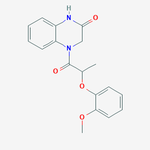 molecular formula C18H18N2O4 B5580940 4-[2-(2-甲氧基苯氧基)丙酰基]-3,4-二氢-2(1H)-喹喔啉酮 