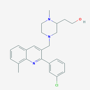 molecular formula C24H28ClN3O B5580952 2-(4-{[2-(3-chlorophenyl)-8-methyl-3-quinolinyl]methyl}-1-methyl-2-piperazinyl)ethanol 