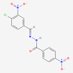 molecular formula C14H9ClN4O5 B5580972 N'-(4-chloro-3-nitrobenzylidene)-4-nitrobenzohydrazide 