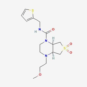 (4aS*,7aR*)-4-(2-methoxyethyl)-N-(2-thienylmethyl)hexahydrothieno[3,4-b]pyrazine-1(2H)-carboxamide 6,6-dioxide