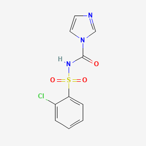 molecular formula C10H8ClN3O3S B5581060 N-[(2-氯苯基)磺酰基]-1H-咪唑-1-甲酰胺 