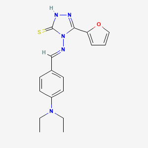 molecular formula C17H19N5OS B5581077 4-((4-(DIETHYLAMINO)BENZYLIDENE)AMINO)-5-(2-FURYL)-4H-1,2,4-TRIAZOLE-3-THIOL 