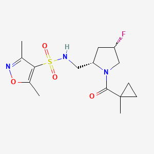 N-({(2S,4S)-4-fluoro-1-[(1-methylcyclopropyl)carbonyl]pyrrolidin-2-yl}methyl)-3,5-dimethylisoxazole-4-sulfonamide