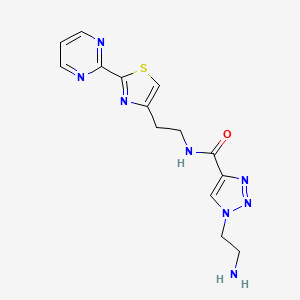 1-(2-aminoethyl)-N-[2-(2-pyrimidin-2-yl-1,3-thiazol-4-yl)ethyl]-1H-1,2,3-triazole-4-carboxamide