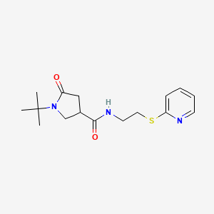 1-tert-butyl-5-oxo-N-[2-(2-pyridinylthio)ethyl]-3-pyrrolidinecarboxamide