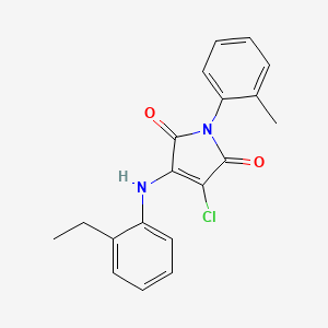 molecular formula C19H17ClN2O2 B5581147 3-chloro-4-[(2-ethylphenyl)amino]-1-(2-methylphenyl)-1H-pyrrole-2,5-dione CAS No. 6145-88-6