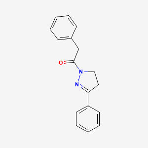 molecular formula C17H16N2O B5581154 3-苯基-1-(苯乙酰)-4,5-二氢-1H-吡唑 