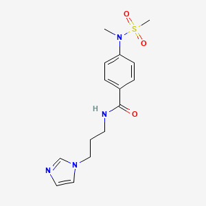 molecular formula C15H20N4O3S B5581165 N-[3-(1H-咪唑-1-基)丙基]-4-[甲基(甲基磺酰基)氨基]苯甲酰胺 