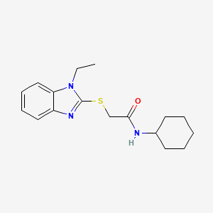 N-CYCLOHEXYL-2-[(1-ETHYL-1H-1,3-BENZODIAZOL-2-YL)SULFANYL]ACETAMIDE