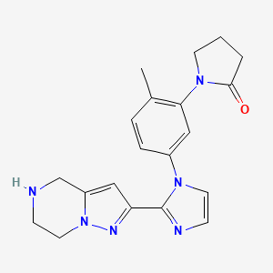 molecular formula C20H22N6O B5581210 1-{2-methyl-5-[2-(4,5,6,7-tetrahydropyrazolo[1,5-a]pyrazin-2-yl)-1H-imidazol-1-yl]phenyl}-2-pyrrolidinone hydrochloride 