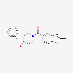 molecular formula C22H23NO3 B5581231 4-benzyl-1-[(2-methyl-1-benzofuran-5-yl)carbonyl]-4-piperidinol 